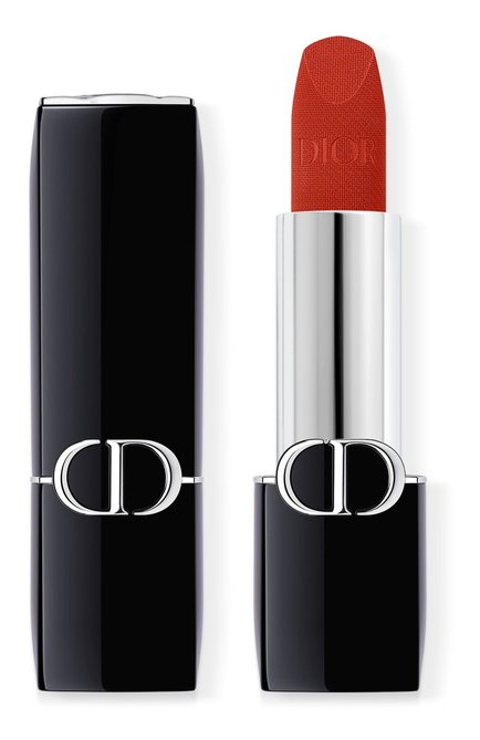 Помада для губ с вельветовым финишем rouge dior, оттенок 777 фаренгейт (3,5g) DIOR  цвета, арт. C035600777 | Фото 1 (Региональные ограничения белый список (Axapta Mercury): Не проставлено; Нос: Не проставлено; Финишное покрытие: Матовый)