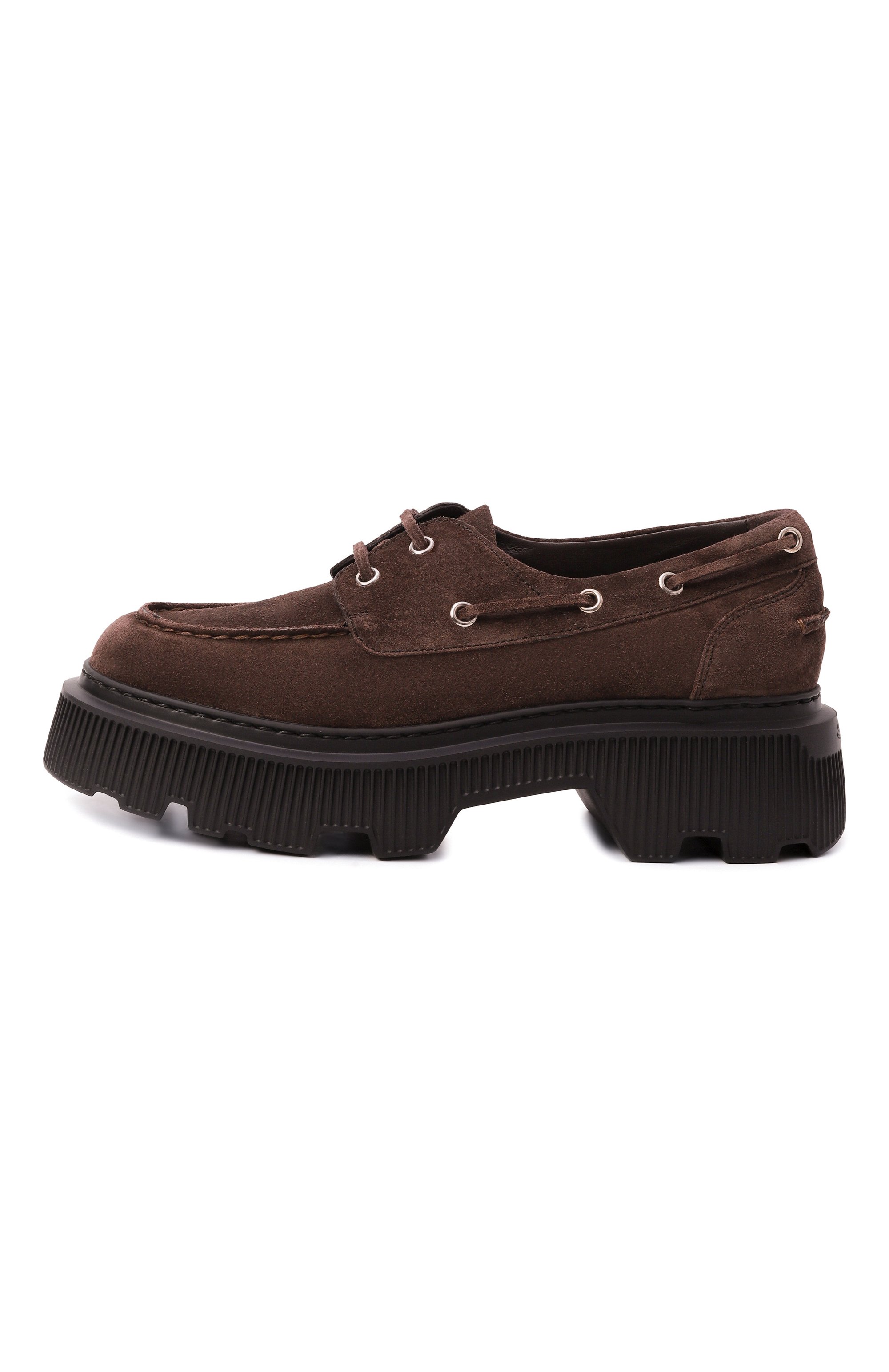 Замшевые топсайдеры SANTONI, арт. WUCG71704NERTPYL, фото 4