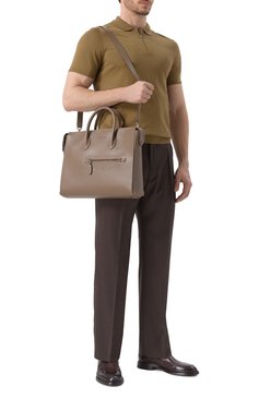 Мужская портфель SANTONI бежевого цвета, арт. UFBGA2715EN-AVGP | Фото 7 (Размер: large; Драгоценные камни: Проставлено; Материал сплава: Проставлено; Ремень/цепочка: На ремешке; Материал: Натуральная кожа; Сумки-технические: Портфели)