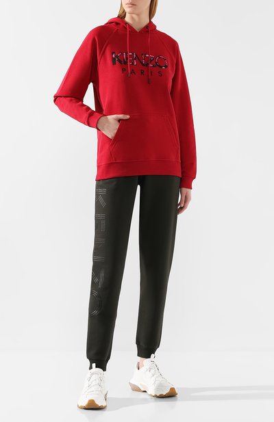 Хлопковое худи KENZO красного цвета по цене 22350 руб., арт. F962SW760962, фото 2 Хлопковое худи KENZO, арт. F962SW760962, фото 2