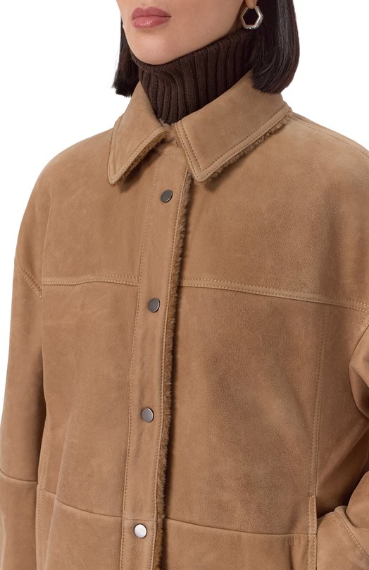 Дубленка из овчины Brunello Cucinelli MPMCS7866P Коричневый  MPMCS7866P Фото 5