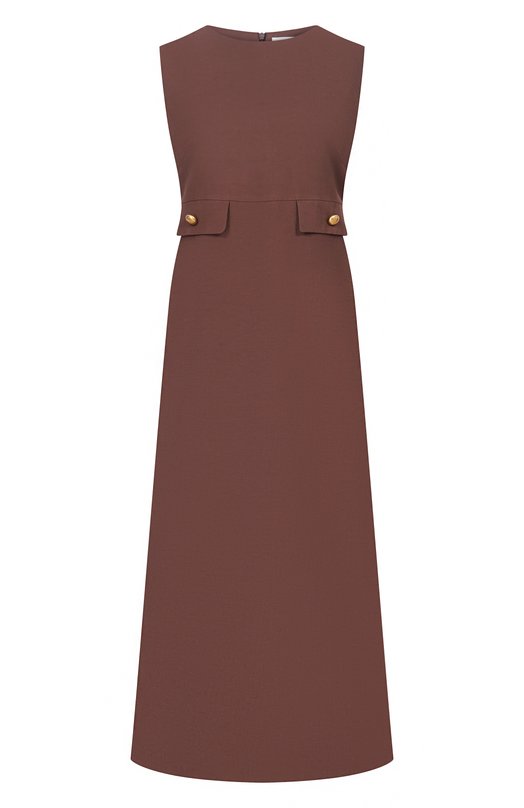 Платье из вискозы и льна P.A.R.O.S.H. D726096G/RAISA26 Коричневый D726096G/RAISA26