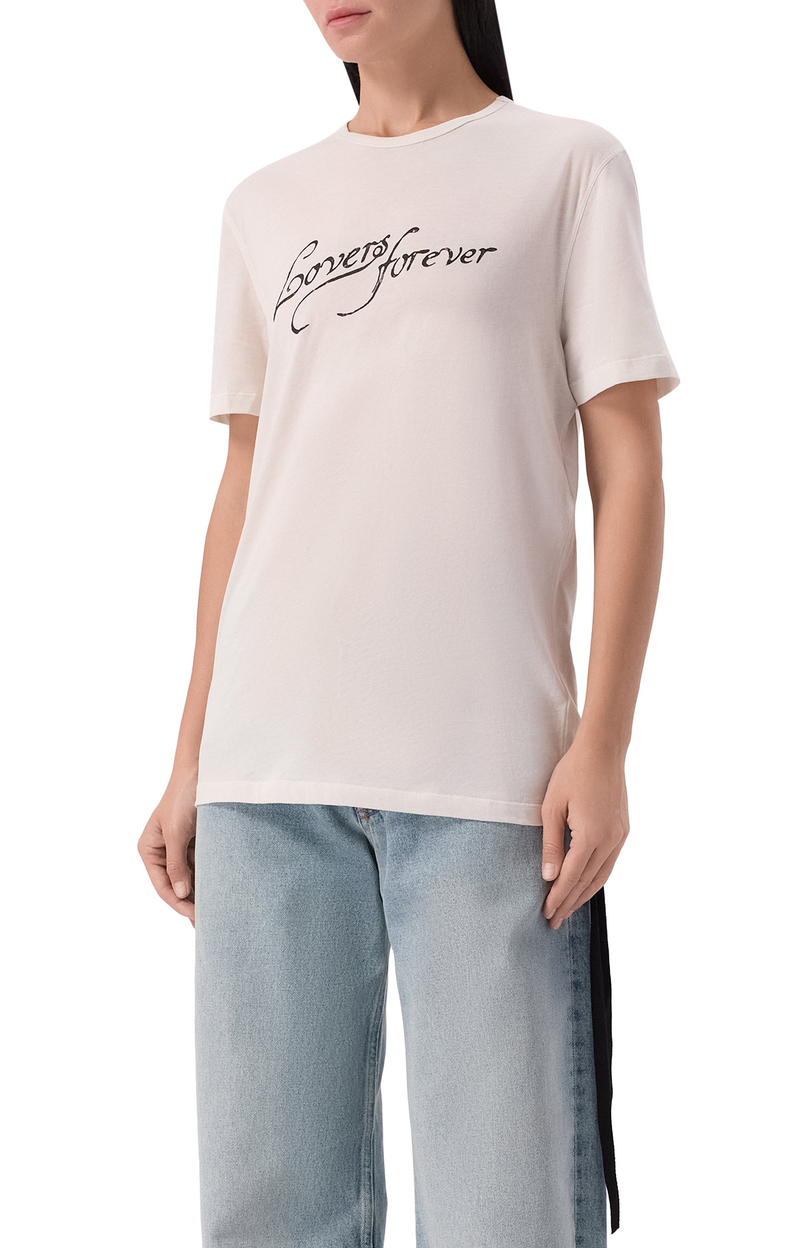 Хлопковая футболка ANN DEMEULEMEESTER, арт. B0014217/FA206, фото 3
