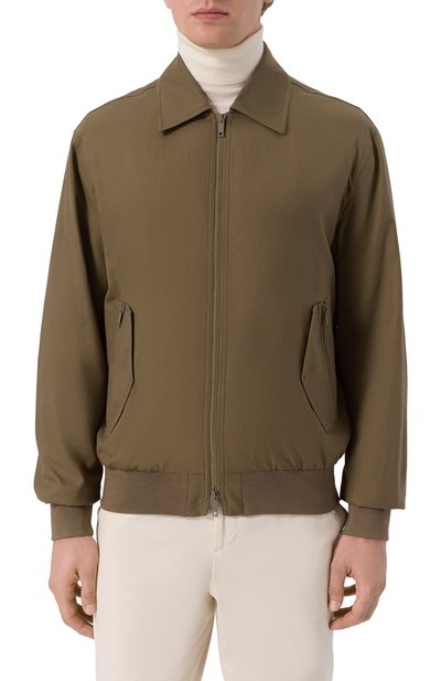Бомбер из хлопка и шелка MVST хаки цвета по цене 174500 руб., арт. 25E/X1P/0/0031/0207, фото 3 Бомбер из хлопка и шелка MVST, арт. 25E/X1P/0/0031/0207, фото 3