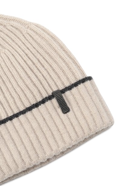 Кашемировая шапка BRUNELLO CUCINELLI бежевого цвета по цене 27850 руб., арт. B12M73499A, фото 3 Кашемировая шапка BRUNELLO CUCINELLI, арт. B12M73499A, фото 3