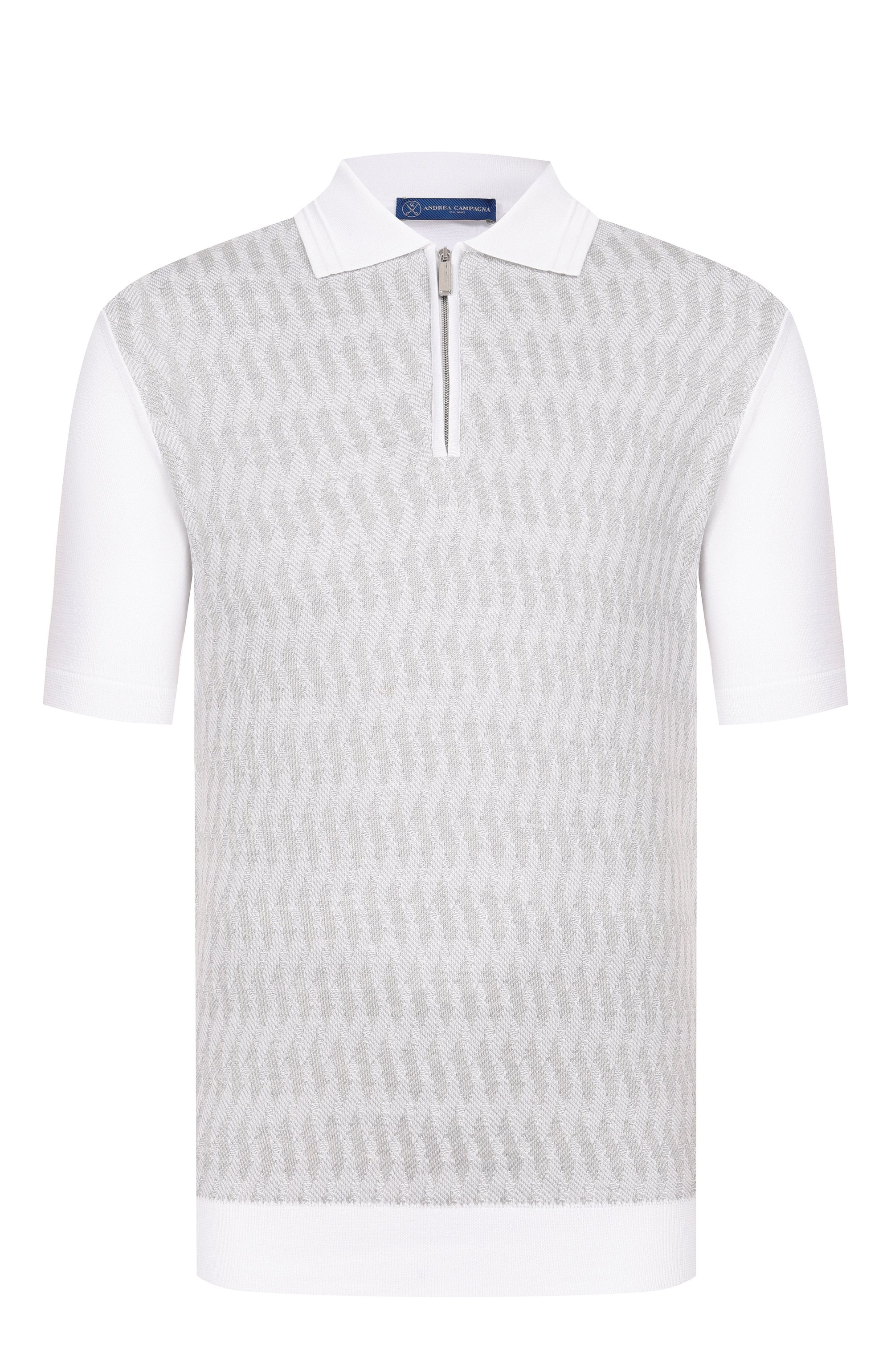 Поло из хлопка и шелка ANDREA CAMPAGNA, арт. SU26C0S310-01/C0S264, фото 1