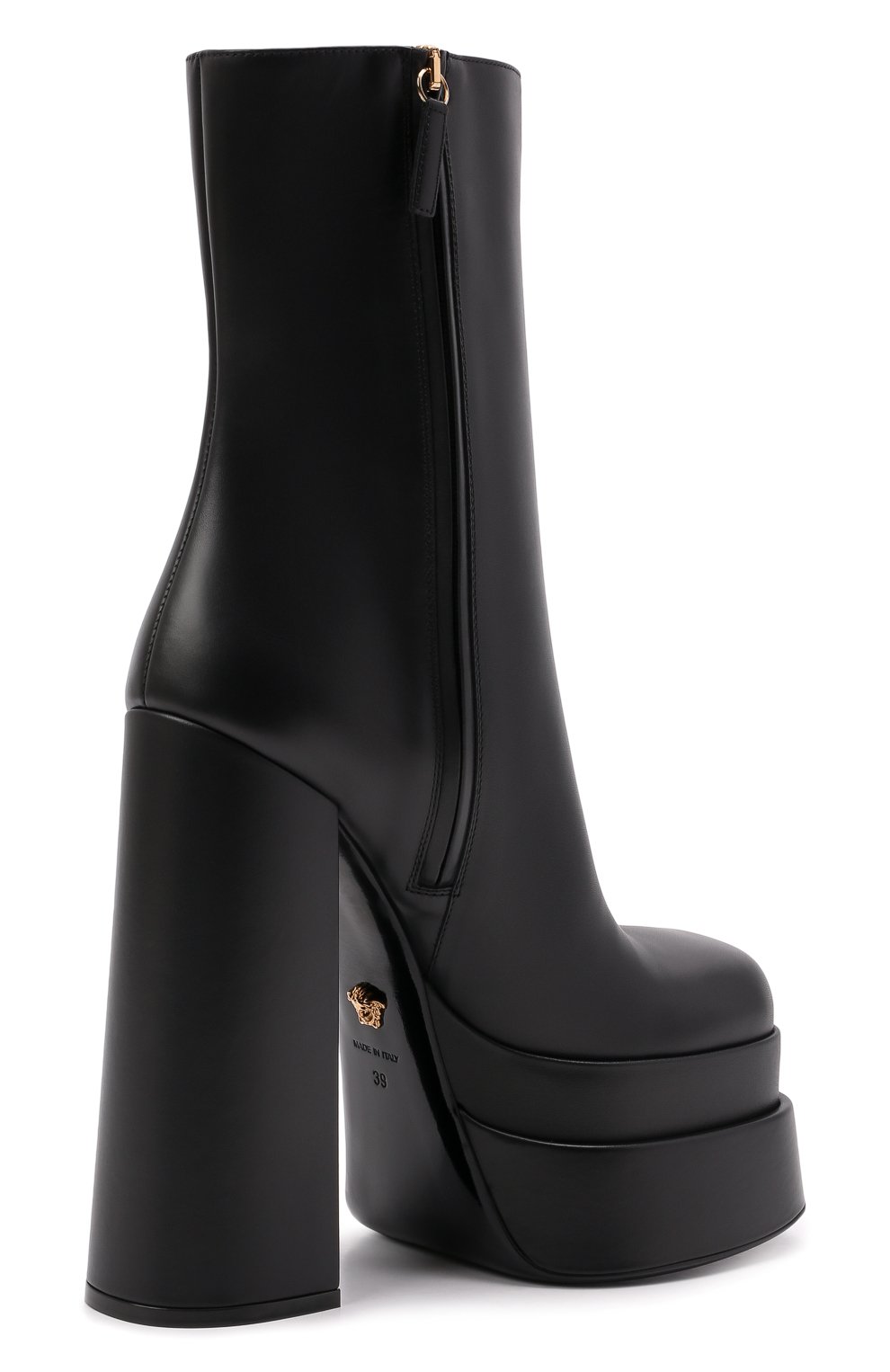 Кожаные ботильоны VERSACE черного цвета по цене 144500 руб., арт. 1001783/DVT2P, фото 4 Кожаные ботильоны VERSACE, арт. 1001783/DVT2P, фото 4