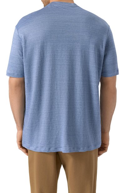 Льняная футболка PAUL&SHARK синего цвета по цене 33200 руб., арт. 25411020, фото 4 Льняная футболка PAUL&SHARK, арт. 25411020, фото 4