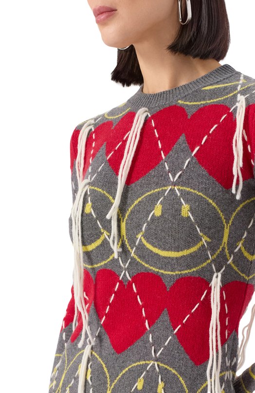 Платье из шерсти и вискозы Moschino x Smiley Moschino A0484/5502 Серый  A0484/5502 Фото 5