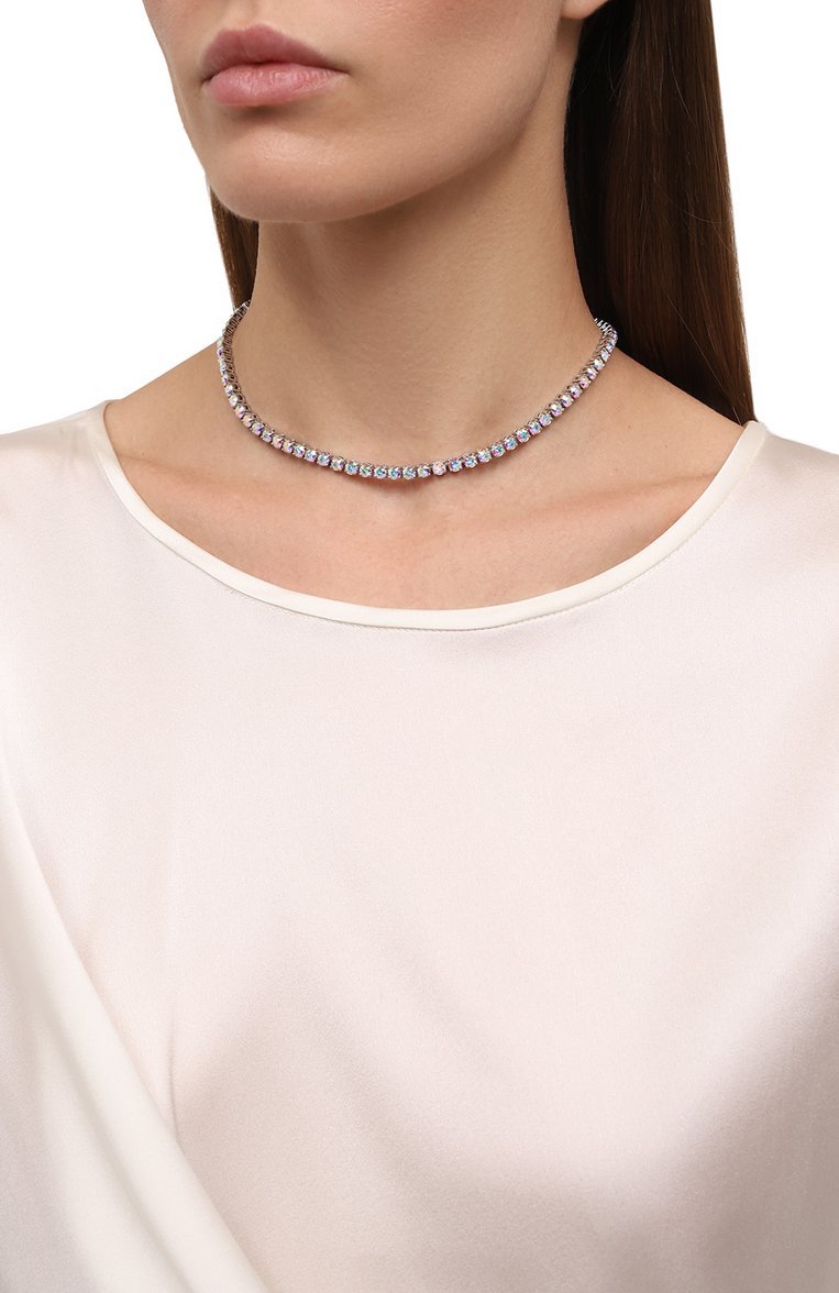 Женское колье AMINA MUADDI разноцветного цвета, арт. TENNIS NECKLACE | Фото 2 (Региональные ограничения белый список (Axapta Mercury): Не проставлено; Нос: Не проставлено; Материал: Металл)
