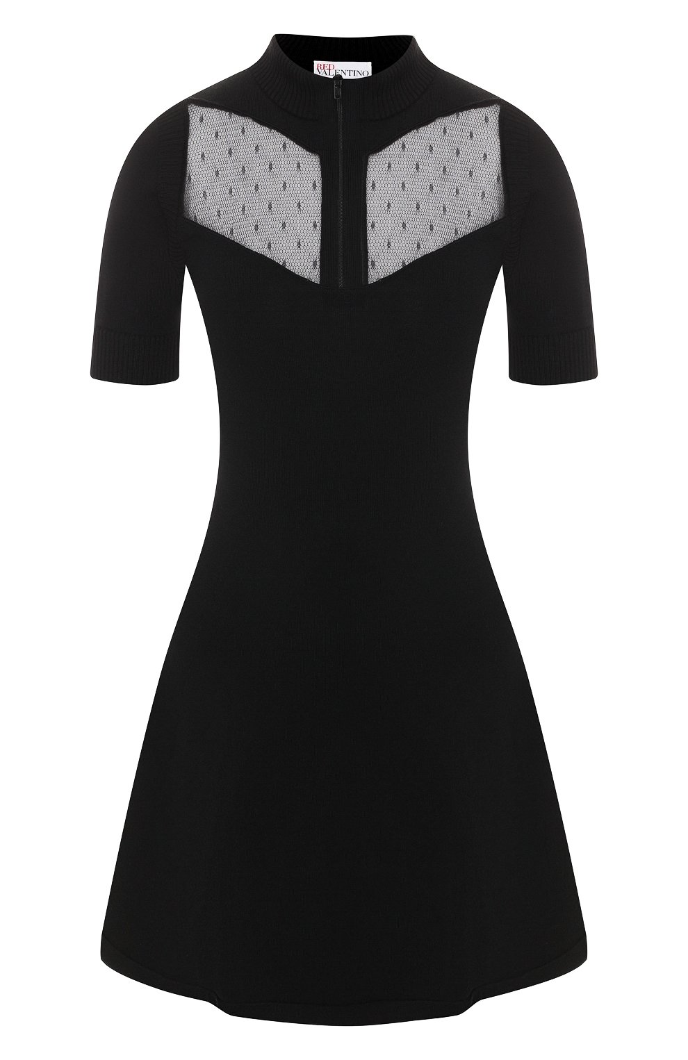 Платье из вискозы REDVALENTINO черного цвета по цене 38900 руб., арт. RR3KDA05/FNE, фото 1 Платье из вискозы REDVALENTINO, арт. RR3KDA05/FNE, фото 1