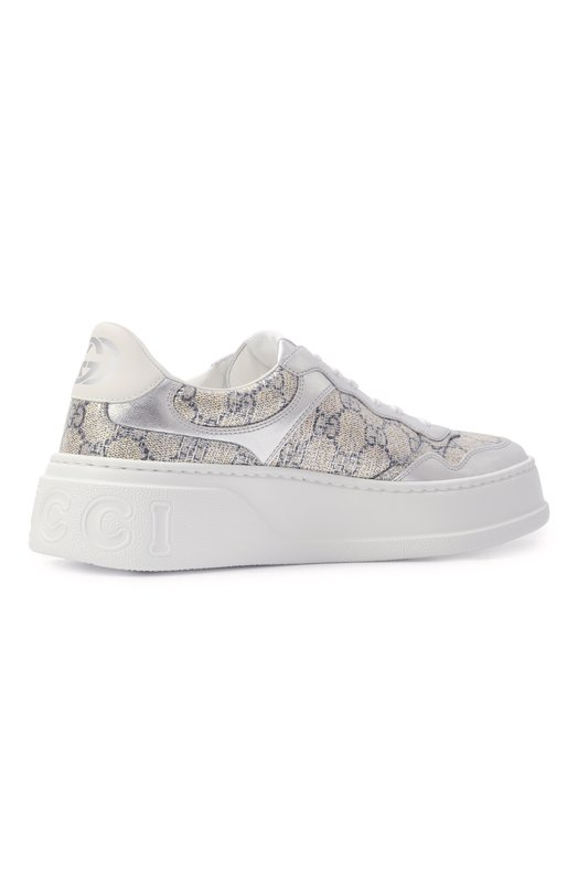 Кожаные кеды Gucci 813197/FAD2E Серебряный  813197/FAD2E Фото 5