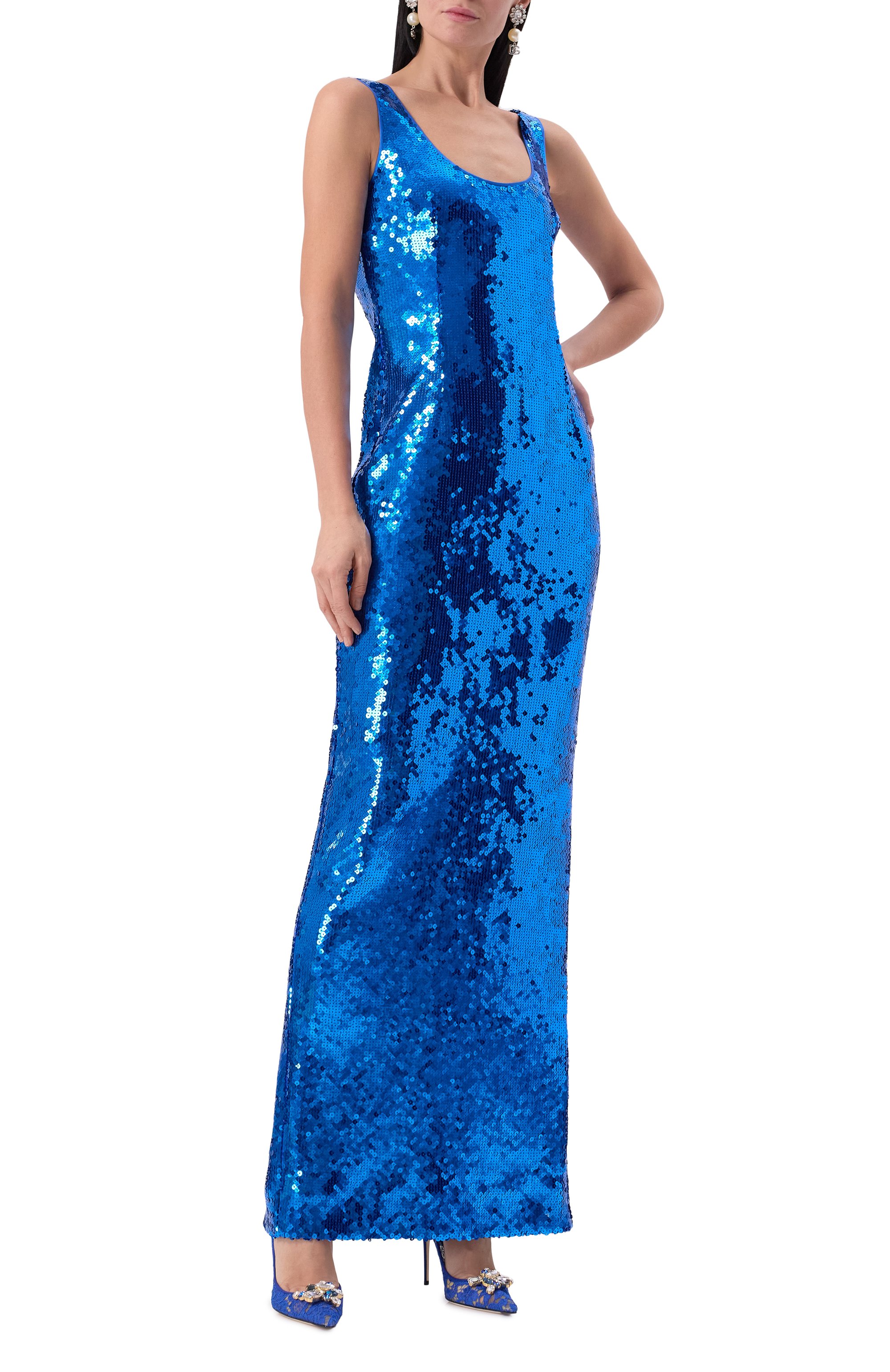 Платье с отделкой пайетками DOLCE & GABBANA, арт. I6I05W/FLSEP, фото 2