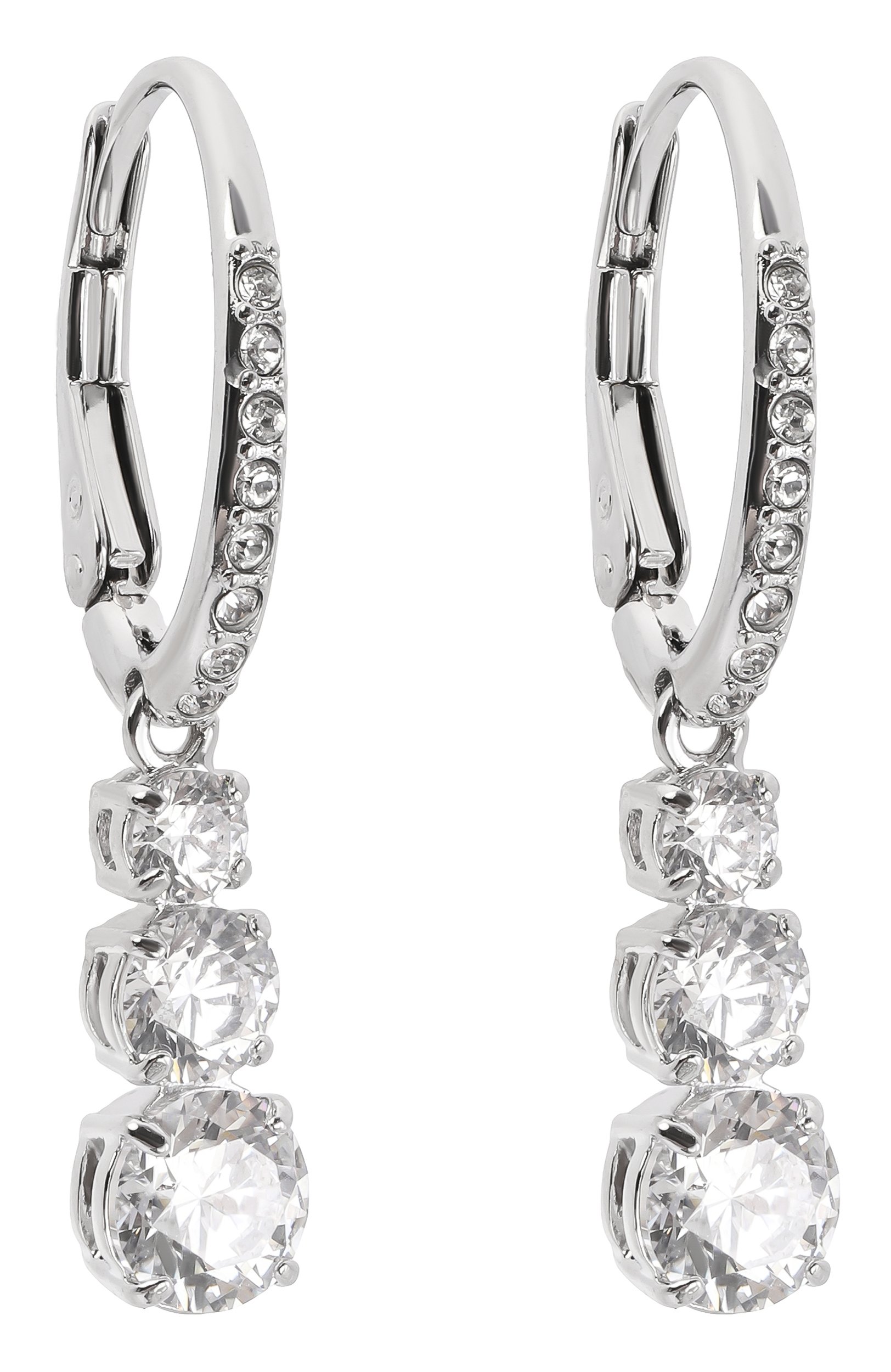 Серьги attract trilogy SWAROVSKI серебряного цвета по цене 15250 руб., арт. 5416155, фото 3 Серьги attract trilogy SWAROVSKI, арт. 5416155, фото 3