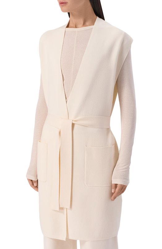 Жилет из вискозы Max Mara Studio ABETE Кремовый  ABETE Фото 3