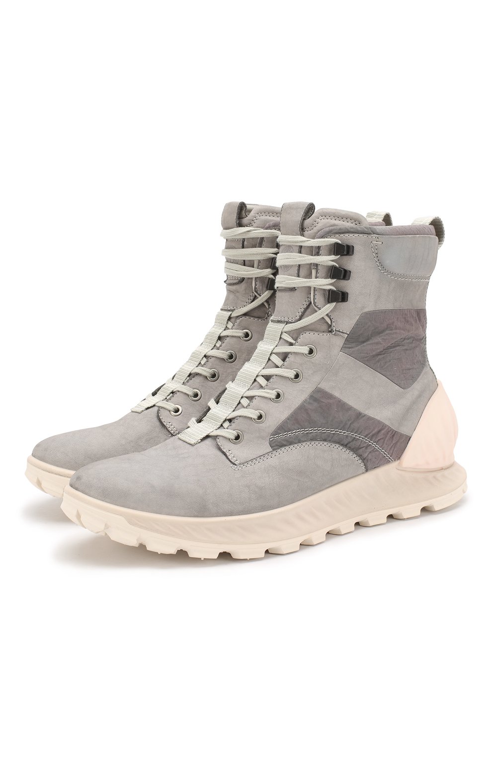 Мужские светло-серые комбинированные кроссовки STONE ISLAND купить