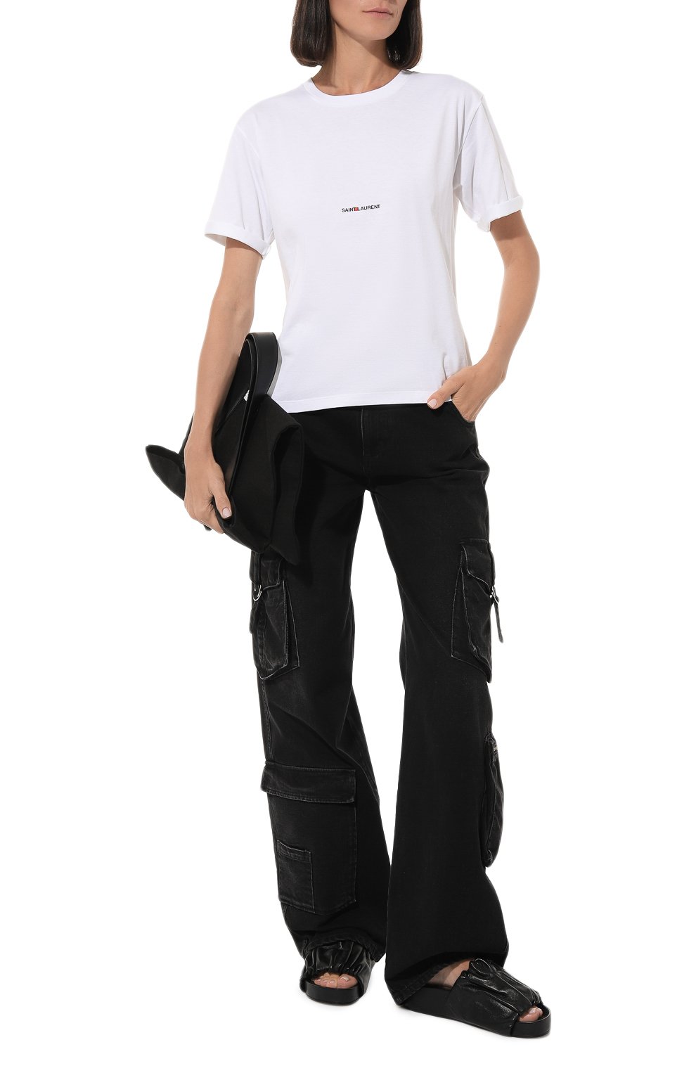Хлопковая футболка SAINT LAURENT, арт. 460876, фото 2