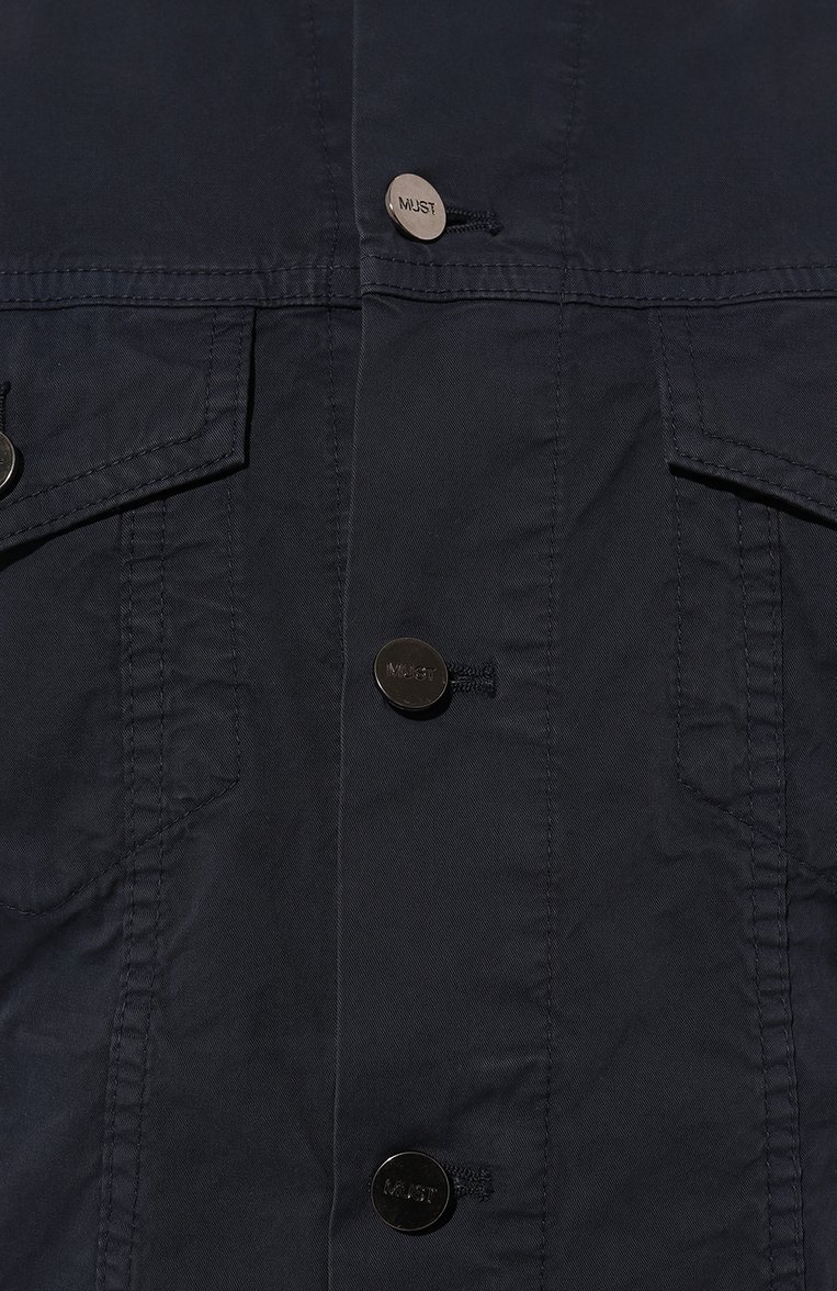 Мужская джинсовая куртка MUST темно-синего цвета, арт. S0AVE/6510 | Фото 5 (Кросс-КТ: Куртка, Деним; Рукава: Длинные; Материал сплава: Проставлено; Материал внешний: Хлопок, Деним; Драгоценные камни: Проставлено; Длина (верхняя одежда): Короткие; Стили: Кэжуэл)