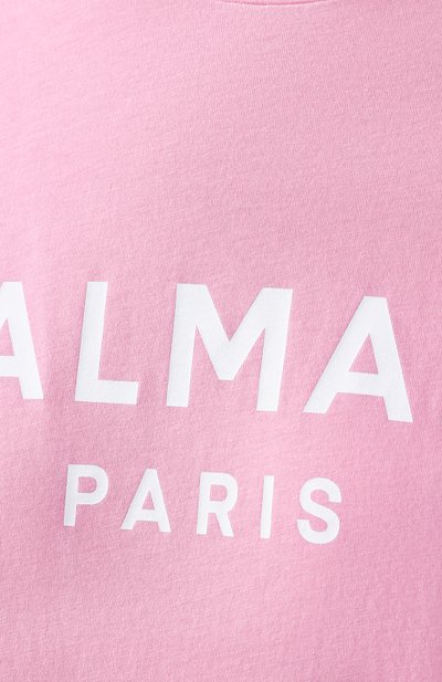 Хлопковая футболка BALMAIN розового цвета по цене 35250 руб., арт. TF01350/I415, фото 5 Хлопковая футболка BALMAIN, арт. TF01350/I415, фото 5