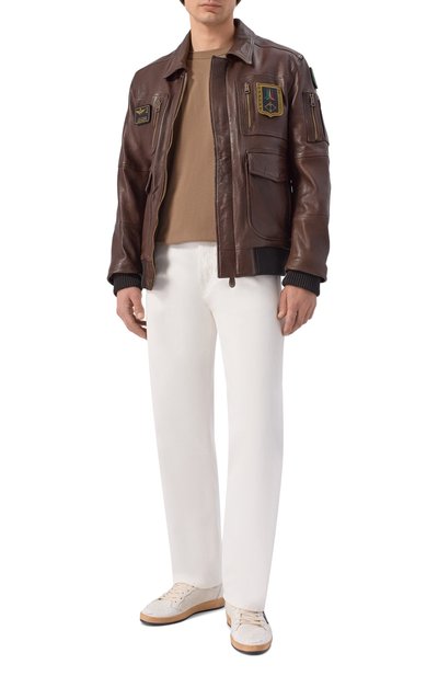 Мужской кожаный бомбер AERONAUTICA MILITARE, арт. PN5058U100839