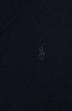 Детский шерстяной пуловер POLO RALPH LAUREN темно-синего цвета, арт. 323886862 | Фото 3 (Материал внешний: Шерсть; Рукава: Длинные; Мальчики Кросс-КТ: Пуловер-одежда; Материал сплава: Проставлено; Драгоценные камни: Проставлено)