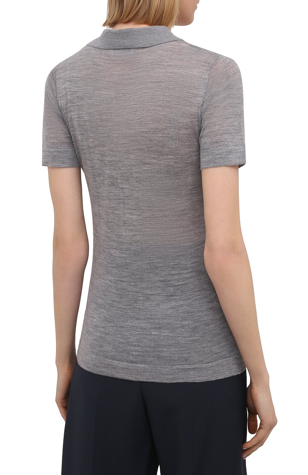 Шерстяное поло NANUSHKA, арт. HATTI_LIGHT GREY_SUPER FINE MERIN0 KNIT, фото 4
