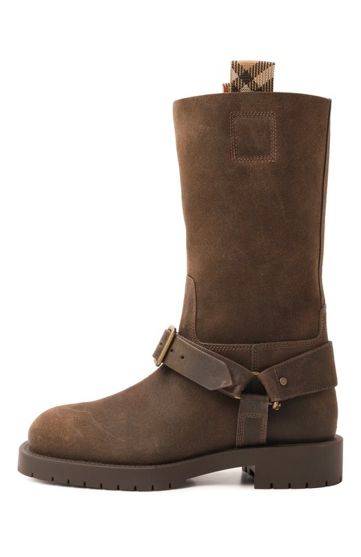 Замшевые сапоги Saddle Burberry 8113016 Коричневый  8113016 Фото 4