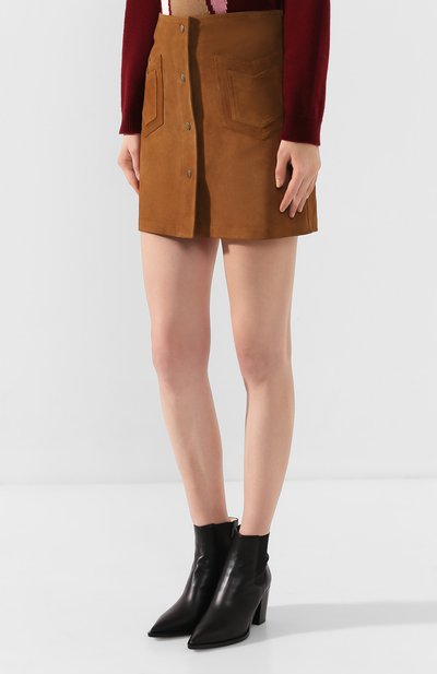 Замшевая юбка SAINT LAURENT, арт. 602763/YC2AY, фото 3