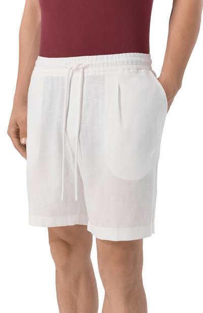 Шорты изо льна и хлопка ZIMMERLI белого цвета по цене 21200 руб., арт. 4697-27101, фото 3 Шорты изо льна и хлопка ZIMMERLI, арт. 4697-27101, фото 3