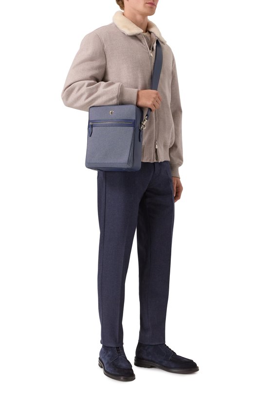 Сумка Silvio medium Rubeus Milano CR0SSB0DY MEDIUM/CALFSKIN GRAN PRIX+CANVAS NAPAC0T Синий  CR0SSB0DY MEDIUM/CALFSKIN GRAN PRIX+CANVAS NAPAC0T Фото 7