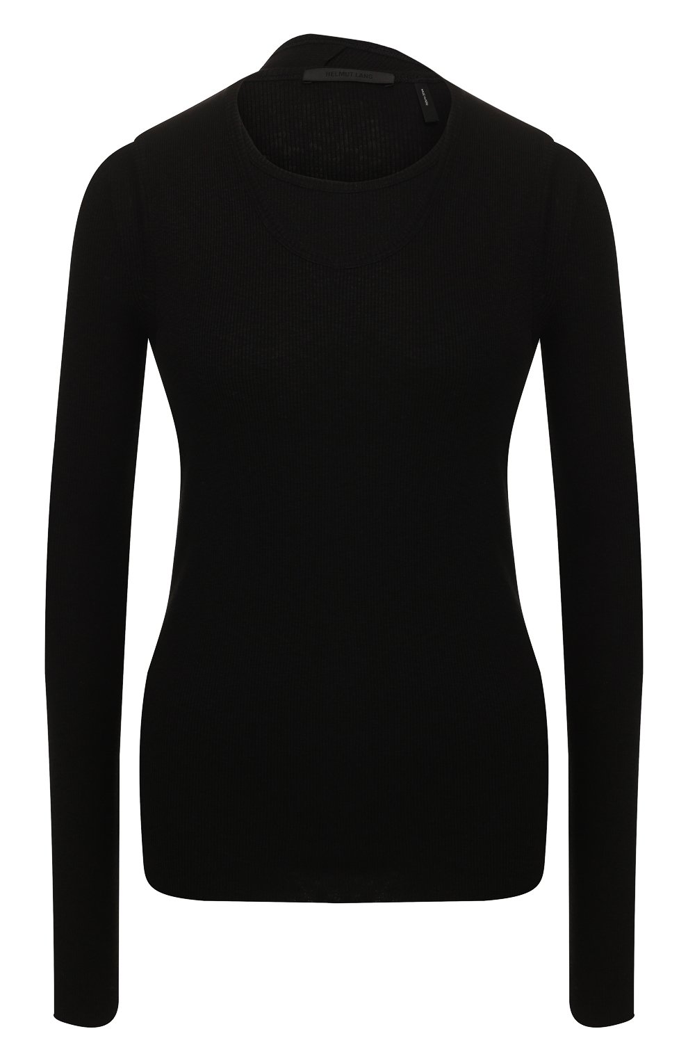 Хлопковый лонгслив HELMUT LANG черного цвета по цене 31500 руб., арт. J10HW503, фото 1 Хлопковый лонгслив HELMUT LANG, арт. J10HW503, фото 1