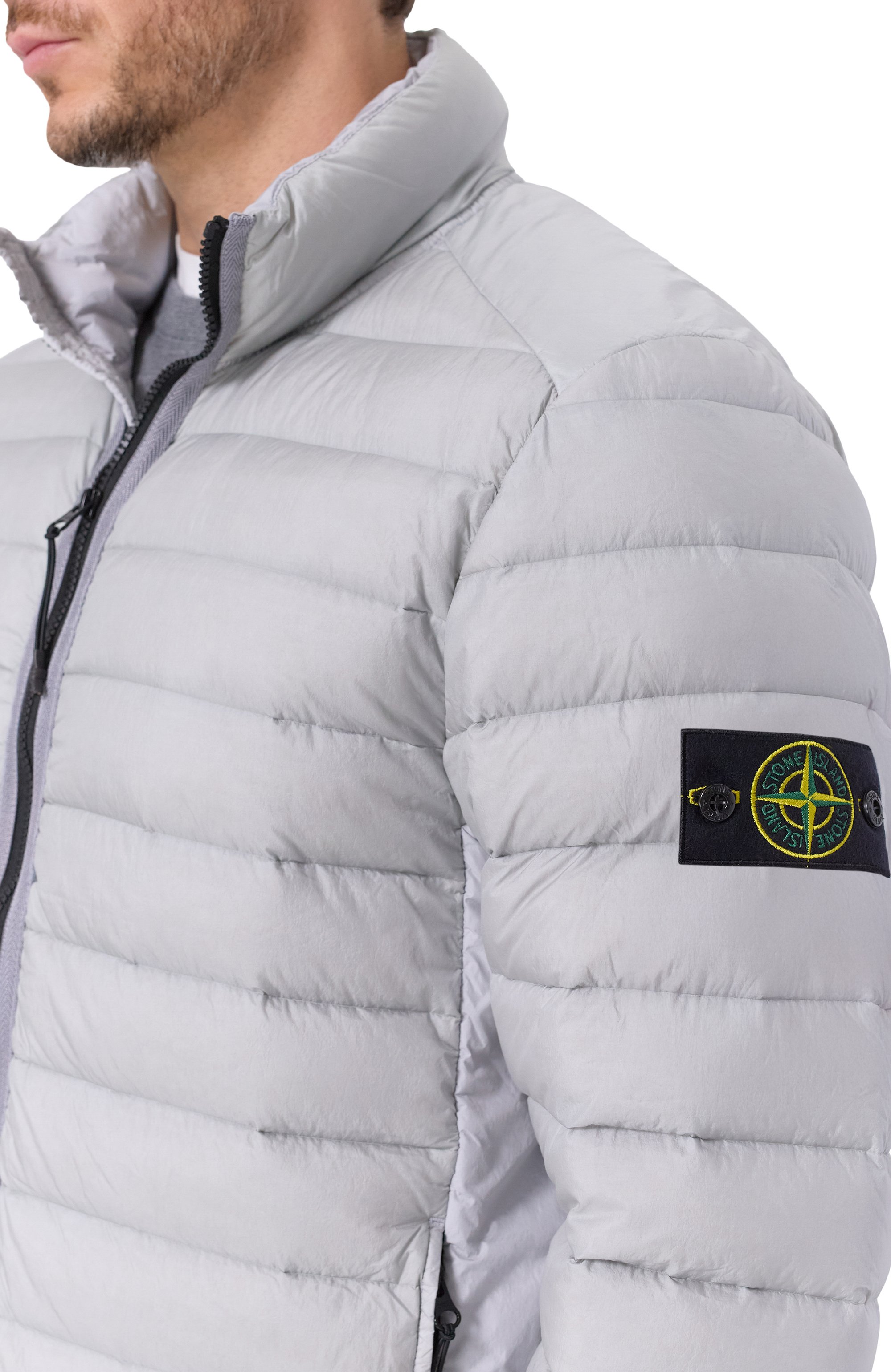 Пуховая куртка STONE ISLAND светло-серого цвета по цене 92650 руб., арт. K1S154100429-S0024, фото 5 Пуховая куртка STONE ISLAND, арт. K1S154100429-S0024, фото 5