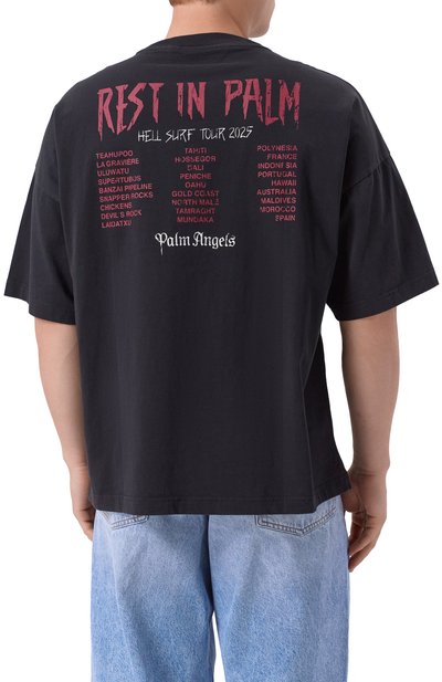 Хлопковая футболка PALM ANGELS, арт. PMAA10DF25JER006, фото 4