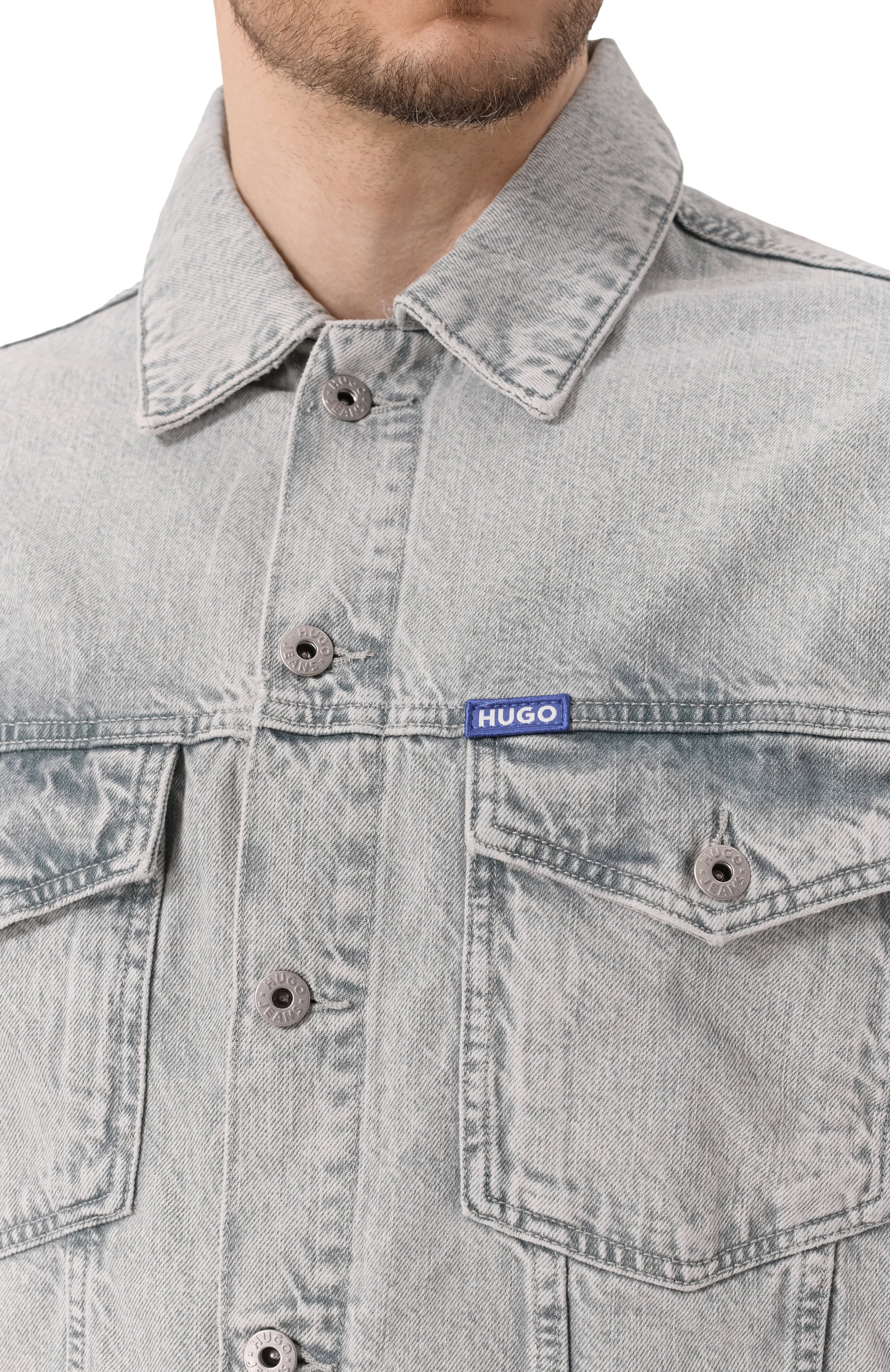 Джинсовая куртка HUGO BLUE светло-голубого цвета по цене 22450 руб., арт. 50534538, фото 5 Джинсовая куртка HUGO BLUE, арт. 50534538, фото 5