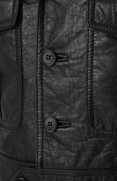 Укороченная кожаная куртка на пуговицах SAINT LAURENT, арт. 534954/Y5QQ2, фото 5