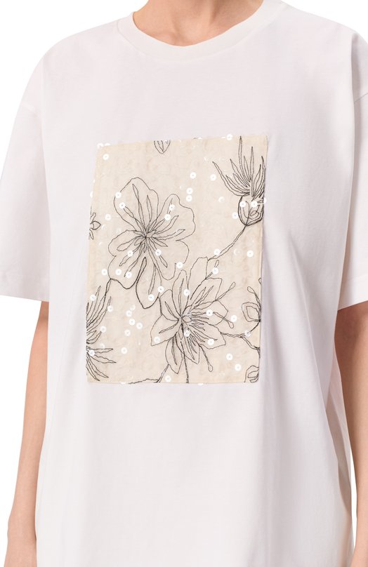 Хлопковая футболка Lorena Antoniazzi P2661TS08A/4577 Белый  P2661TS08A/4577 Фото 5