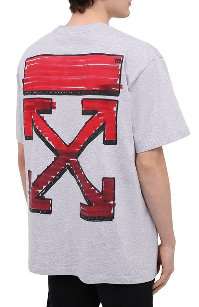 Хлопковая футболка OFF-WHITE, арт. 0MAA038R21JER002, фото 4