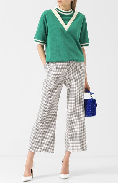 Расклешенные шерстяные брюки в клетку FENDI, арт. FR6145 A3MU, фото 2