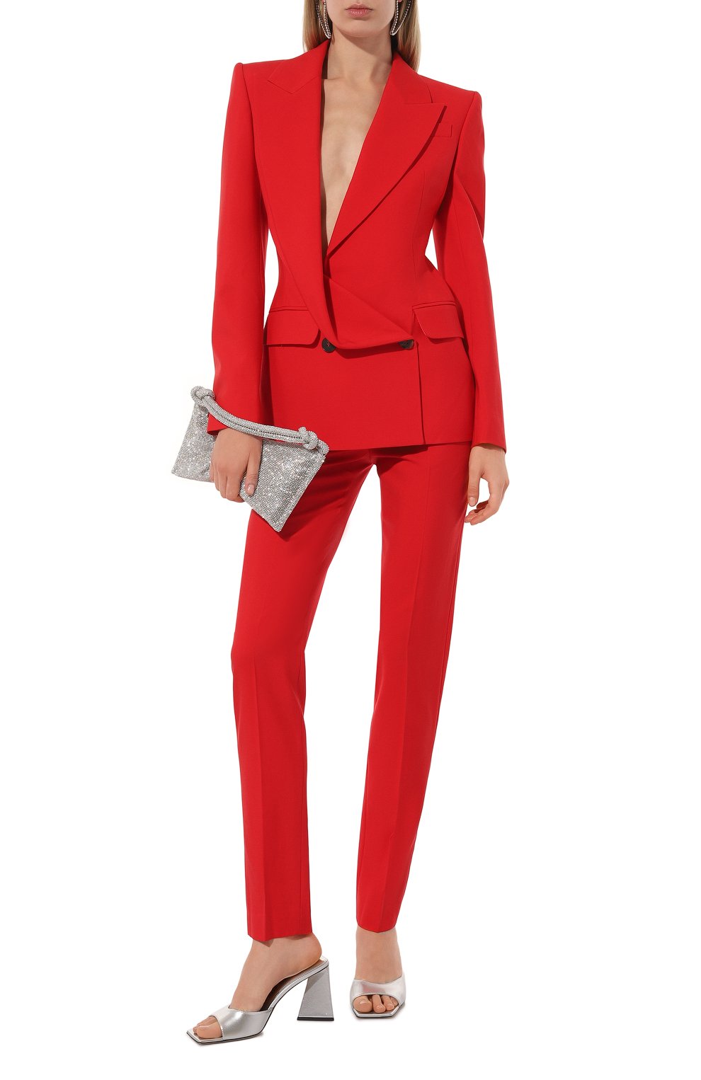 Шерстяные брюки ALEXANDER MCQUEEN красного цвета по цене 128000 руб., арт. 706827/QJACX, фото 2 Шерстяные брюки ALEXANDER MCQUEEN, арт. 706827/QJACX, фото 2