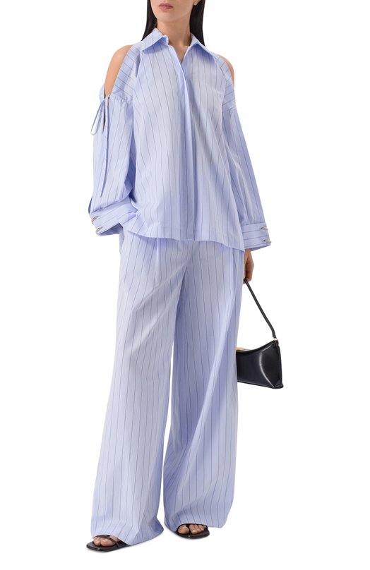 Хлопковые брюки Erika Cavallini P6SJ20 Голубой  P6SJ20 Фото 2