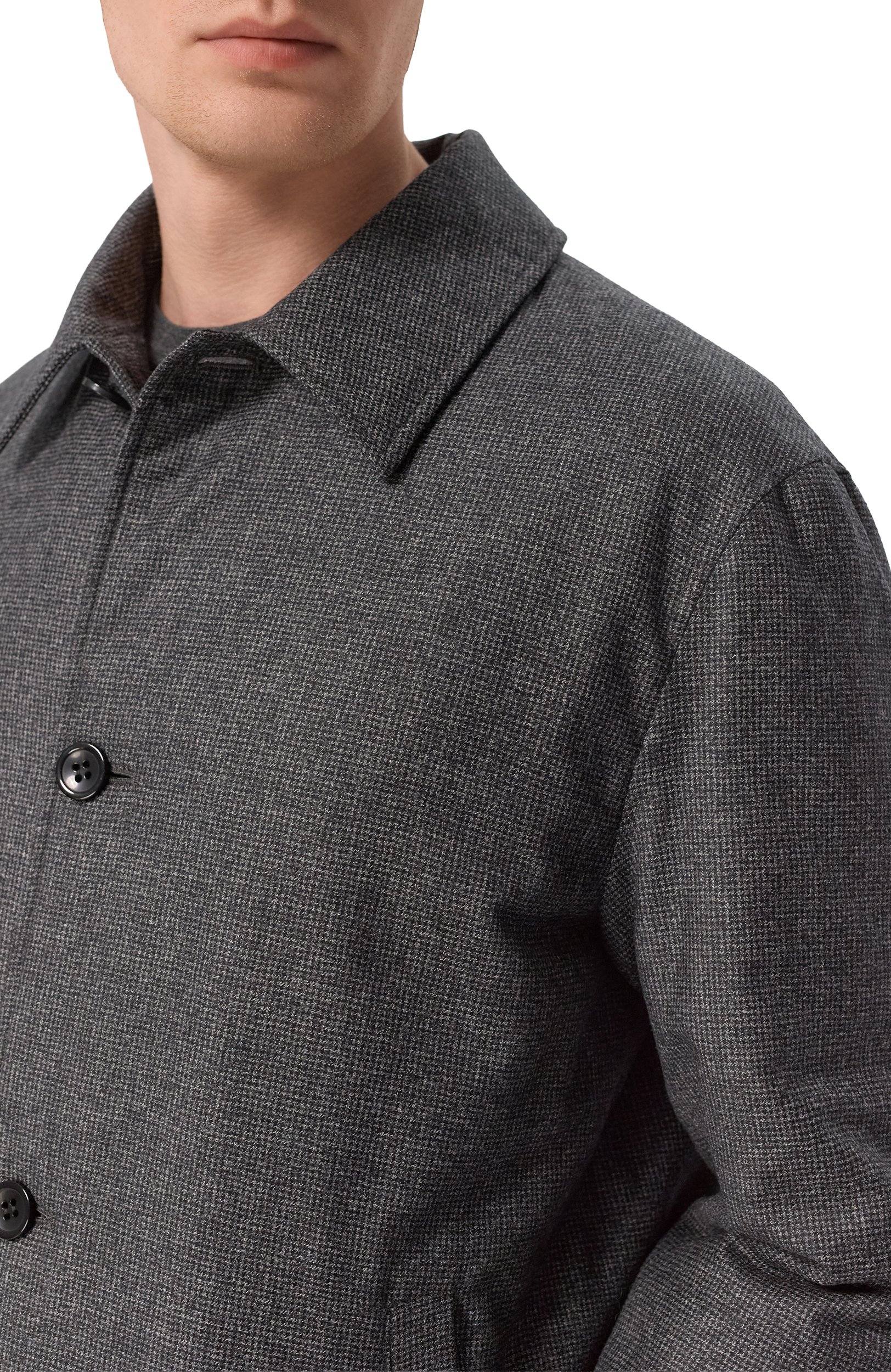 Шерстяное пальто CANALI темно-серого цвета по цене 122500 руб., арт. 010519UG/SG03555, фото 5 Шерстяное пальто CANALI, арт. 010519UG/SG03555, фото 5