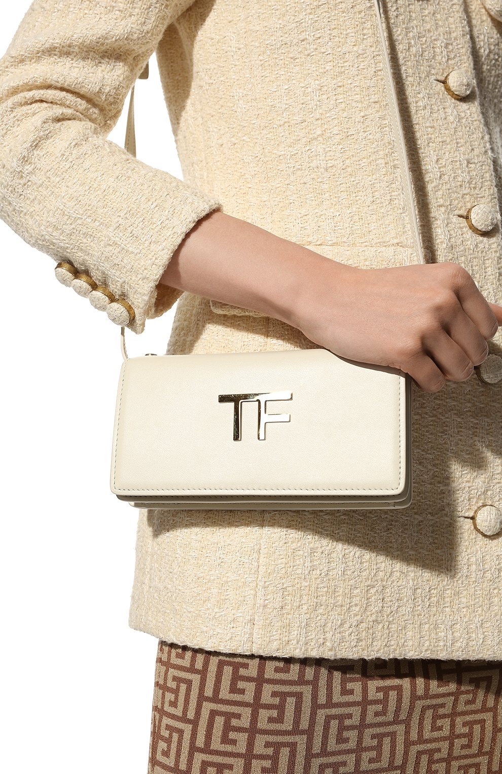 Сумка tf mini TOM FORD молочного цвета по цене 117500 руб., арт. S0342T-LCL104, фото 2 Сумка tf mini TOM FORD, арт. S0342T-LCL104, фото 2
