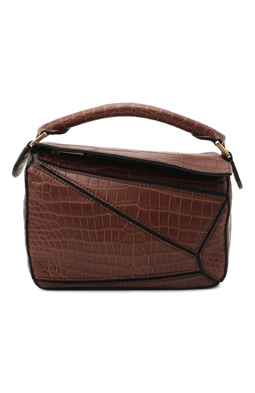 

Сумка Puzzle mini из кожи крокодила Loewe, Коричневый