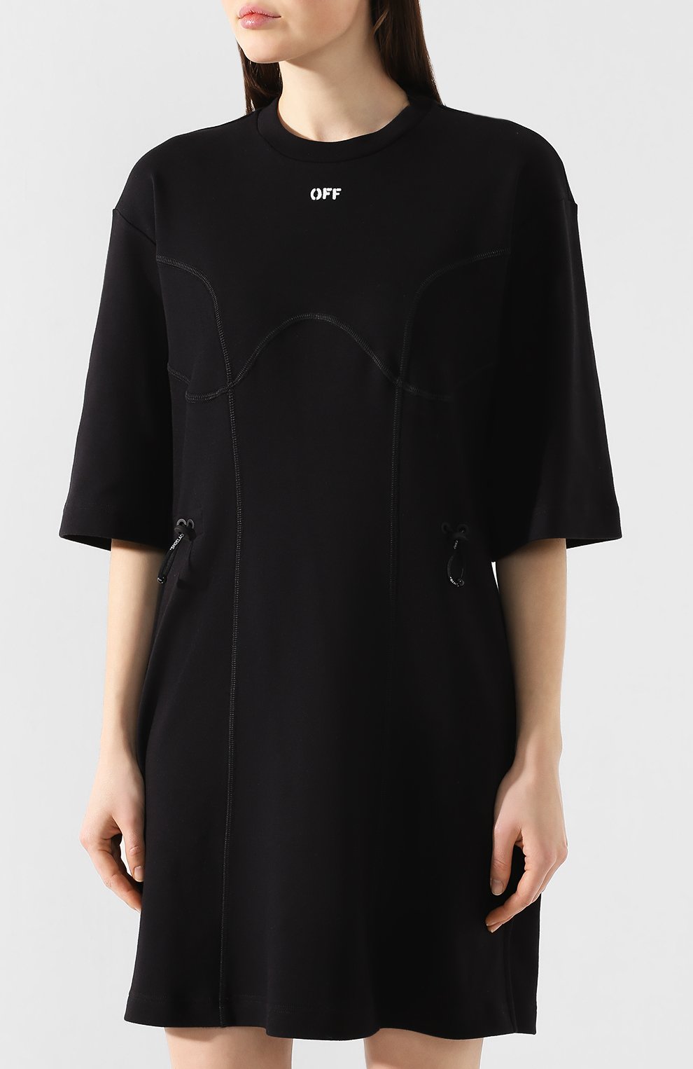 Хлопковое платье OFF-WHITE, арт. 0WDB222R20H840951001, фото 3