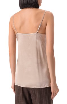 Женский атласный топ KITON бежевого цвета, арт. D47455K0911E01 | Фото 4 (Длина (для топов): Стандартные; Материал внешний: Вискоза; Рукава: На бретелях; Стили: Минимализм; Автоматизация состава: Проставлено; Автоматизация ТО: Проставлено)