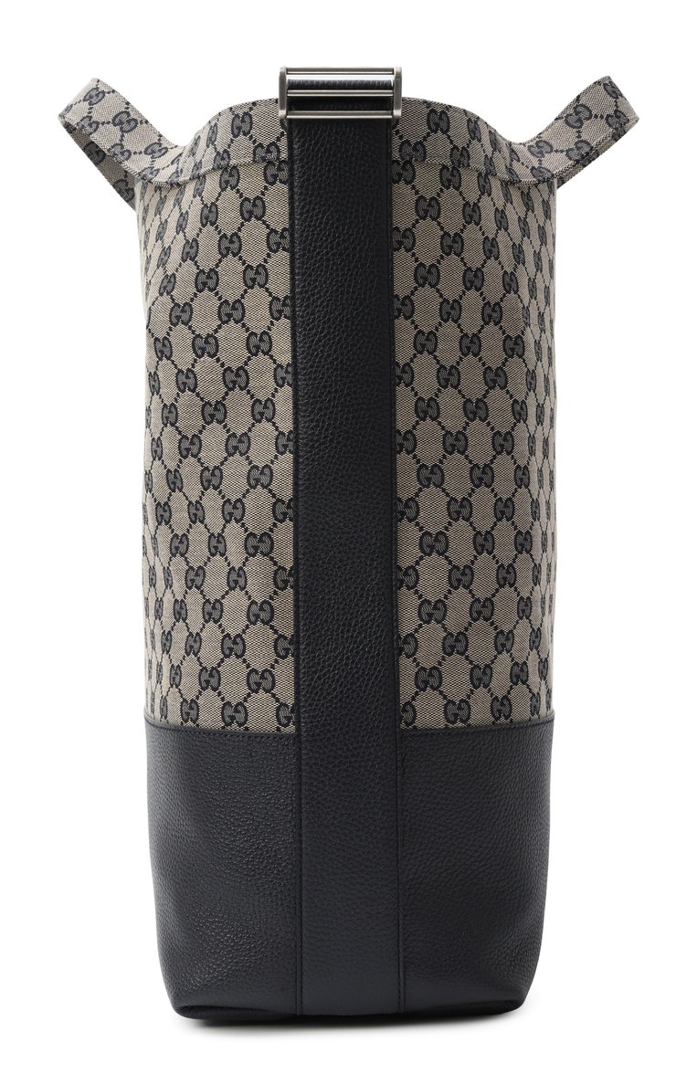 Мужская сумка-тоут gg large GUCCI темно-бежевого цвета, арт. 795816/FADM3 | Фото 4 (Ремень/цепочка: На ремешке; Размер: large; Материал: Натуральная кожа, Текстиль; Автоматизация состава: Проставлено; Автоматизация ТО: Проставлено)