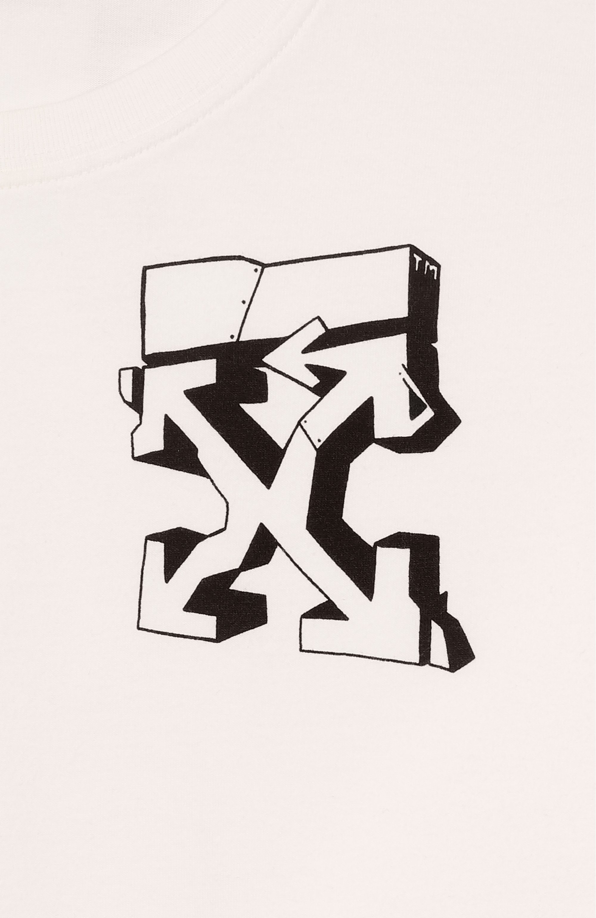 Хлопковый лонгслив OFF-WHITE молочного цвета по цене 24200 руб., арт. 0BAB001F25JER005/12+, фото 3 Хлопковый лонгслив OFF-WHITE, арт. 0BAB001F25JER005/12+, фото 3