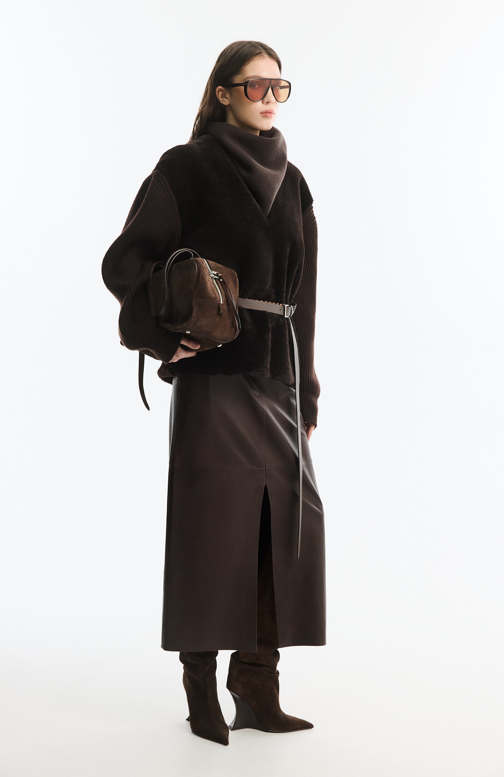 Комбинированный свитер JIL SANDER коричневого цвета по цене 786500 руб., арт. J02NC0276/J07215, фото 6 Комбинированный свитер JIL SANDER, арт. J02NC0276/J07215, фото 6