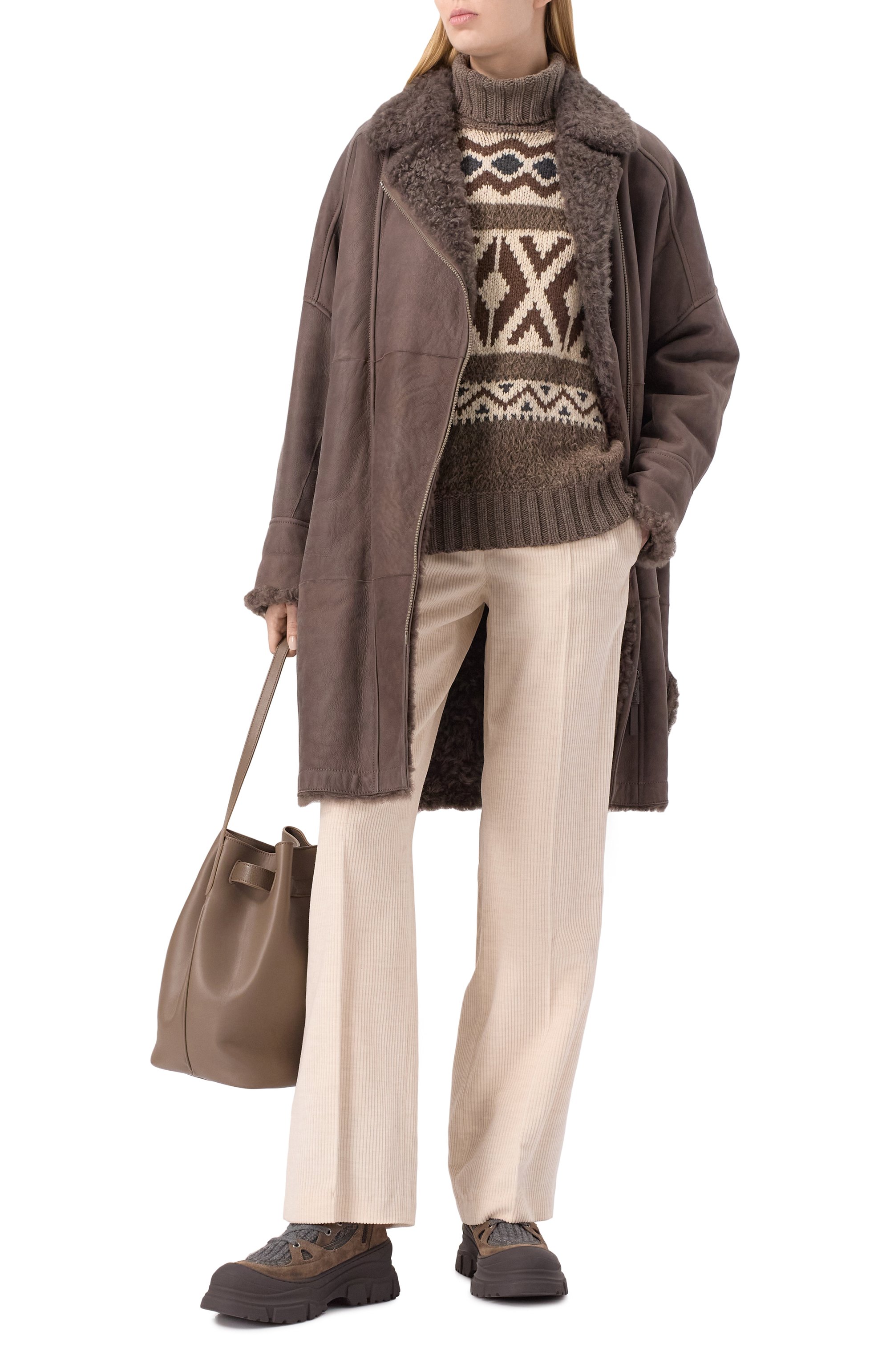 Кашемировый свитер BRUNELLO CUCINELLI коричневого цвета по цене 361000 руб., арт. M52363903, фото 2 Кашемировый свитер BRUNELLO CUCINELLI, арт. M52363903, фото 2