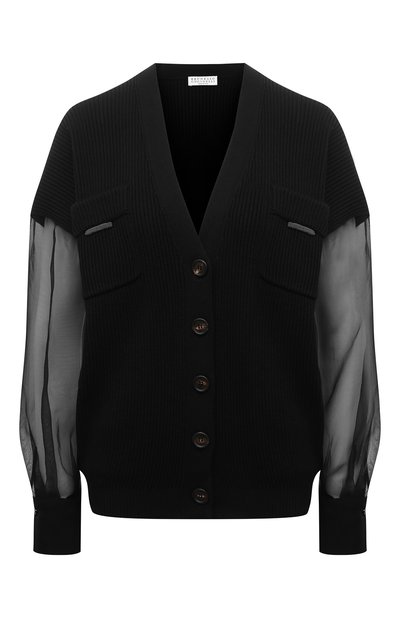 Женский кардиган из хлопка и шелка BRUNELLO CUCINELLI, арт. M19750326
